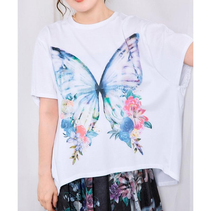 トップス is ScoLar イズ スカラー 562262 彩調 花蝶柄シルケットタッチプルオーバー カジュアル フェミニン ガーリー 原宿系 個性的 ポイント | iS ScoLar | 08