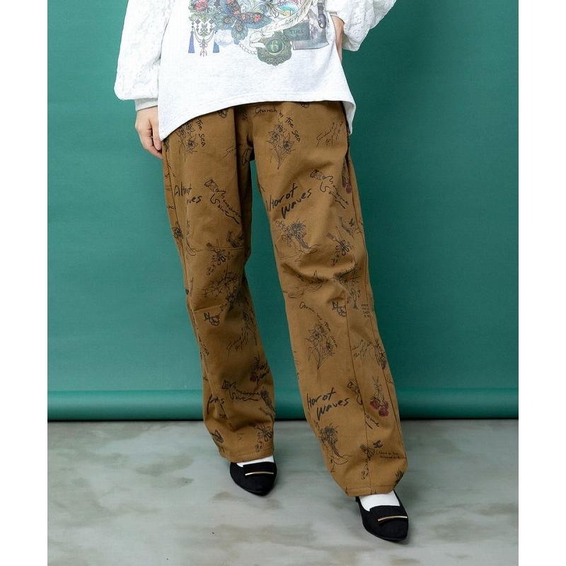 レディース ファッション かわいい パンツ ボトムス is ScoLar イズ スカラー 563222 アンティーク柄 デニムor綿ツイル バレルパンツ フェミニン 原宿系 個性的 | iS ScoLar | 03