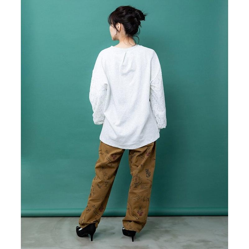 レディース ファッション かわいい パンツ ボトムス is ScoLar イズ スカラー 563222 アンティーク柄 デニムor綿ツイル バレルパンツ フェミニン 原宿系 個性的 | iS ScoLar | 05