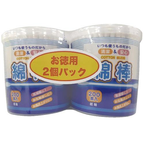 ゆるりん COCORO 紙軸白綿棒 200本×2個パック 140144 : 文具屋さん