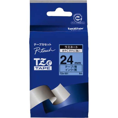 ブラザー工業 ブラザー ピータッチ用TZeテープカセット 青に黒文字