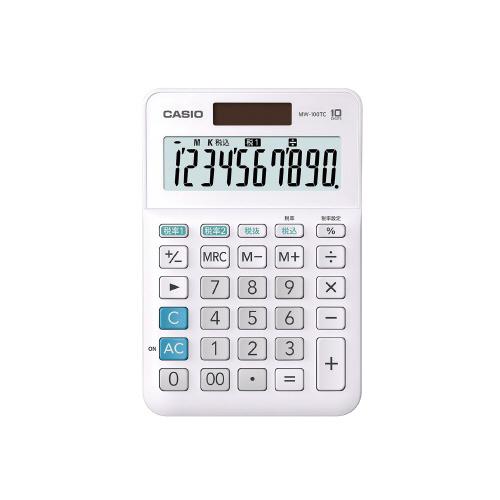 カシオ計算機 Ｗ税率電卓　ＭＷ−１００ＴＣ−ＷＥ−Ｎ MW-100TC-WE-N :6535-0300:文具屋さん - 通販 -  Yahoo!ショッピング