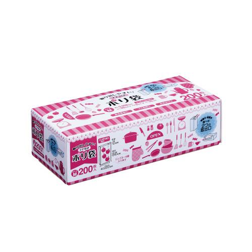 日本技研工業 PackDo！ポリ袋 Mサイズ 200枚入 PD-FM : 文具