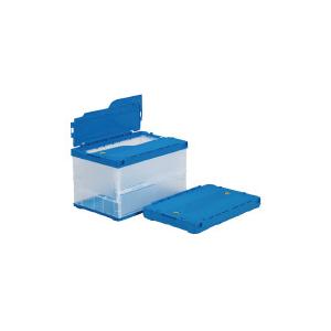 三甲（サンコー） 折りたたみコンテナペタンコ ふた付 50L 半透明