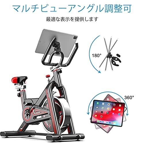 woleyi フィットネスバイクタブレットホルダー マグネット式 スピンバイクスマホホルダー 磁石 トレッドミルipadスタンド 片手操作 自転車ハ｜papyshop｜03