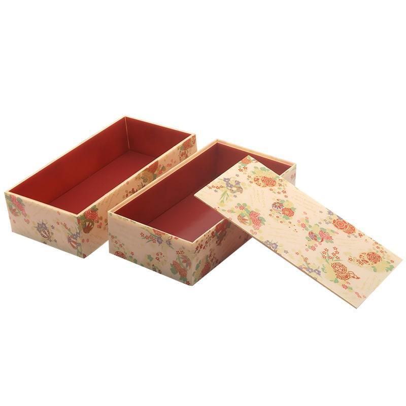 折箱 長折2段重(大) 鼓 共蓋セット (LB-N2L) [ケース144入] 高級折箱 弁当容器 二段弁当 使い捨て 仕出し 懐石 会席 祝膳 法事 駅弁 お重弁当 業務用_1