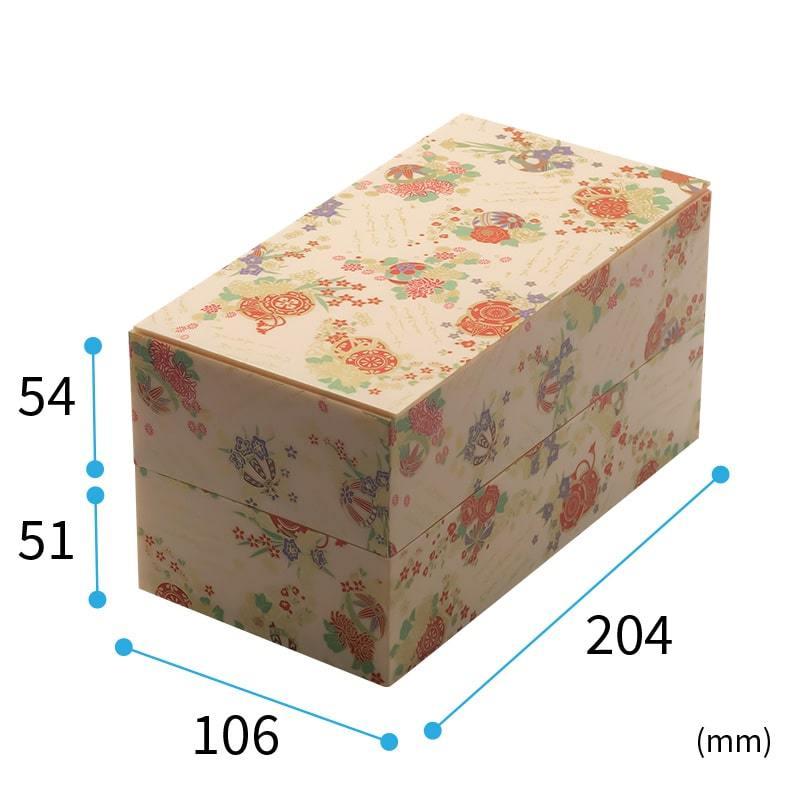 折箱 長折2段重(大) 鼓 共蓋セット (LB-N2L) [ケース144入] 高級折箱 弁当容器 二段弁当 使い捨て 仕出し 懐石 会席 祝膳 法事 駅弁 お重弁当 業務用_2
