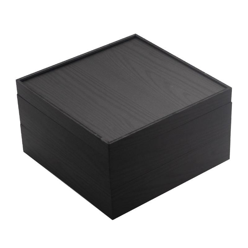 折箱 黒久松5.0 222角54 二段折 中仕切印籠蓋付[ケース28入