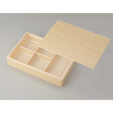 高級弁当箱 使い捨て ワン折重 90×60杉/J-5IV/共蓋 (100セット)