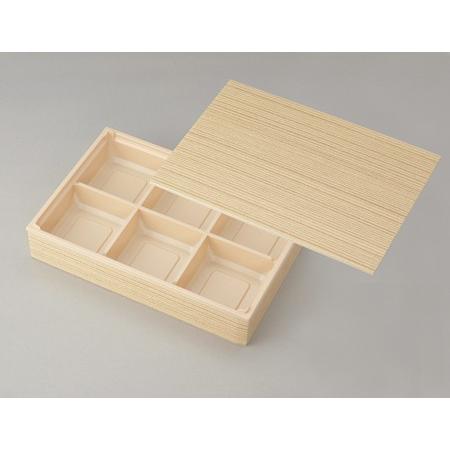 高級弁当箱 使い捨て ワン折重 90×60杉/J-6IV/共蓋 (100セット)