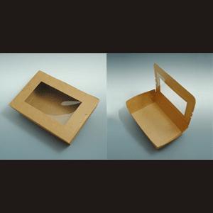 在庫限り】窓付きランチBOX「S」クラフト 50枚 : パケットポーチェ