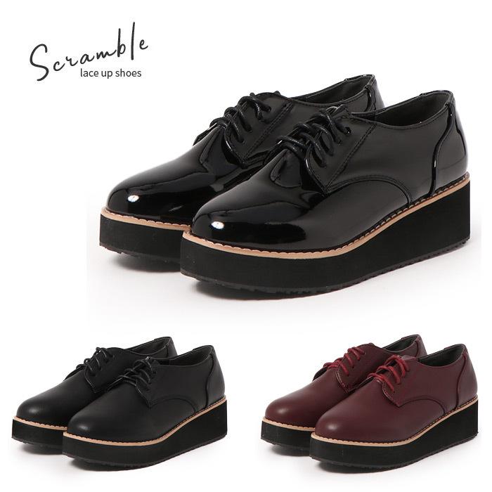 レースアップシューズ 厚底 レディース オックスフォードシューズ Scramble 18 プラットフォーム マニッシュ おじ靴 Parade ワシントン靴店 ヤフー店 通販 Yahoo ショッピング