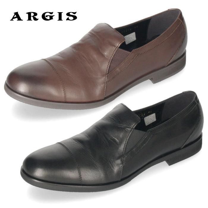 絶対一番安い Argis アルジス サイドゴア スリッポン メンズ ブラック ダークブラウン カジュアルシューズ 本革 天然皮革 レザー セール スリッポン サイズ 27 0cm