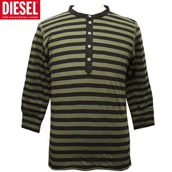 DIESEL（ディーゼル） Tシャツ メンズ 七分袖 ヘンリーネック 