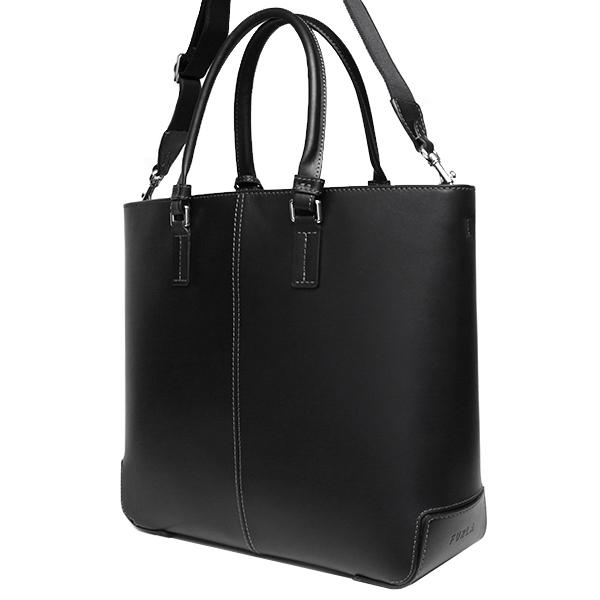 FURLA オールレザー　2way ビジネスバック　トートバック　ブラック フルラ FURLA トートバッグ ビジネスバッグ 黒 レザー A4収納 e2