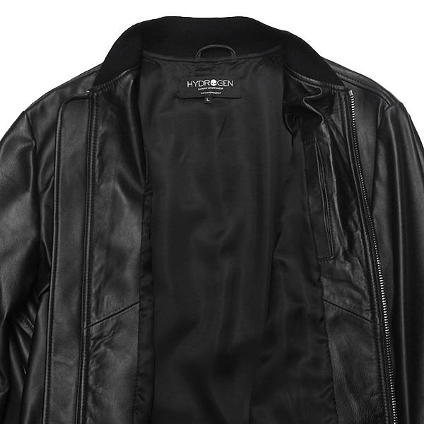 ハイドロゲン ブルゾン ジャケット 革ジャン レザージャケット L 黒