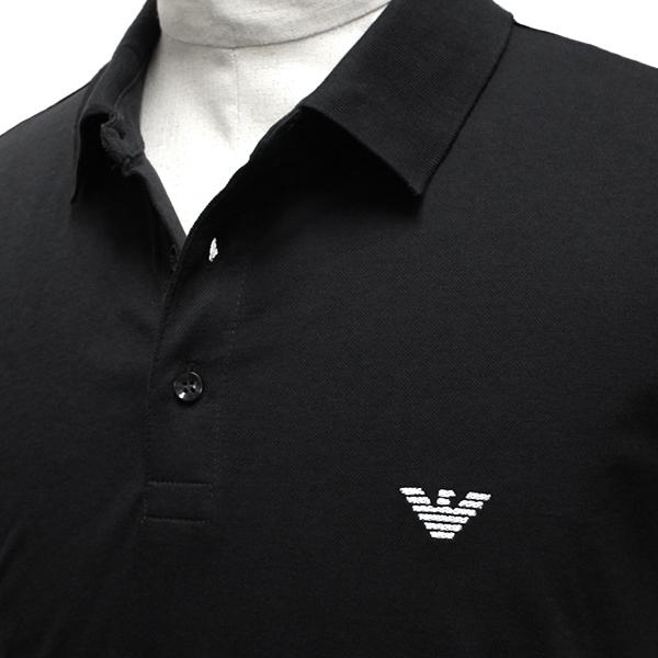 エンポリオ アルマーニ ポロシャツ メンズ 半袖 鹿の子 ブラック