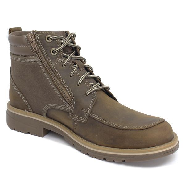未使用【クラークス】サイドジップブーツ レザー&スエードコンビ 29cmメンズ Clarks（クラークス） 靴 メンズ ブーツ サイドジップ レースアップ