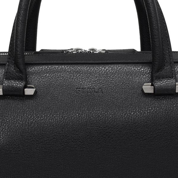 FURLA ブラックレザー ビジネスバッグ 未使用に近い】フルラ ビジネスバッグ ロゴ レザー 肩掛け A4可