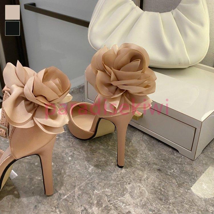安い 買う なら シューズ パンプス ネックストラップ 花モチーフ ハイヒール 光沢感 ベージュ ブラックお出かけ 楽ちん イベント 可愛い 母親 オシャレ きれいめ 販売特売 Www Superavila Com