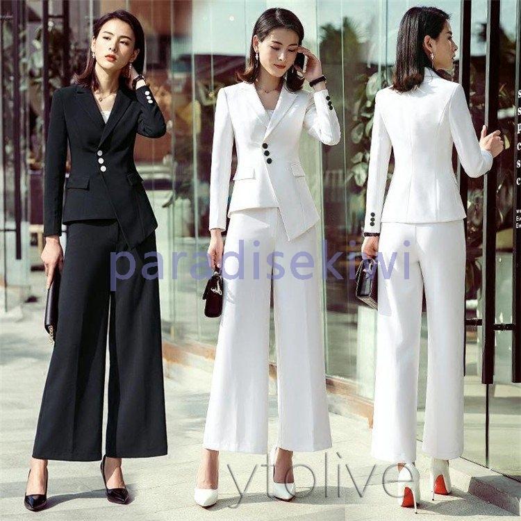 値頃 リクルートスーツ レディース 大きいサイズ 面接 就活 ビジネス 通勤 ガウチョパンツ テーパードパンツ ビジネススーツ スーツ パンツスーツ 色 白テーパードパンツ Pathwaysfl Org