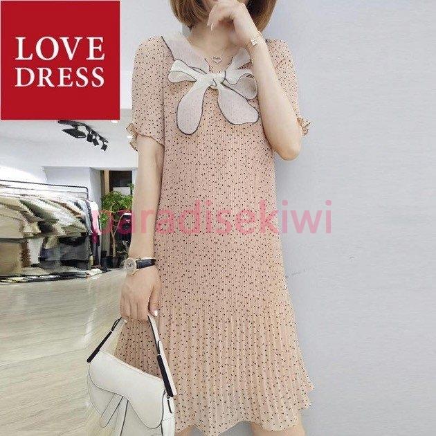 セールoff ワンピース レディース 結婚式 二次会 ドレス パーティドレス 30代 40代 大人女子 エレガント 5分袖 ミディ丈 リボン ドット プリーツ レコメンドセール Superavila Com