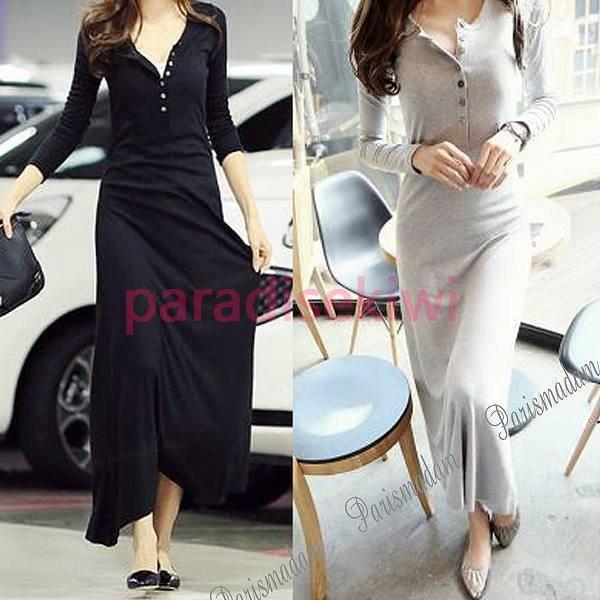 全て無料 マキシ丈ワンピース 長袖 Tシャツ素材 伸縮素材 コットン ブラック グレー Parismadam Para 5843oypyi パラダイスキウイ 通販 Yahoo ショッピング 在庫品限り Paynow Universalpapershredding Com