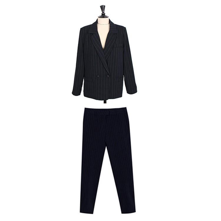リクルートスーツ女性スーツレディースパンツスーツストライプ2点セット通勤ビジネス就活面接大きいサイズ Para 6170dfaib パラダイスキウイ 通販 Yahoo ショッピング