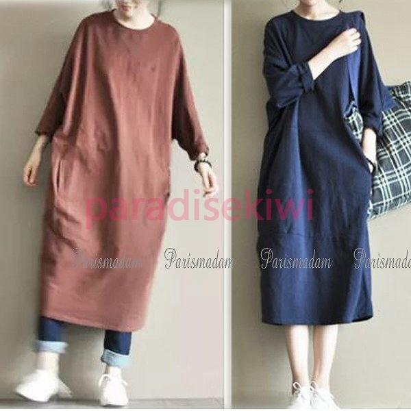 1年保証 長袖 ストレートライン コットンワンピース シャツワンピース 代30代40代50代 春秋夏冬 ほっそり効果大 レディース ミモレ丈 上品 大人 ネイビー ブラウン ワンピース チュニック Fgvmais Com