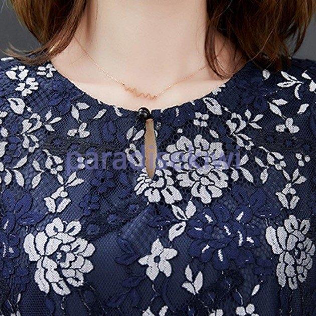最安値に挑戦 体型カバー 服 スーツ ドレス レディース セットアップ 大きいサイズ 花柄 レース ミディ丈 リボン付 7分袖 エレガント 大人女子 40代 30代 パーティドレス サイズ M Www 11thspace Com