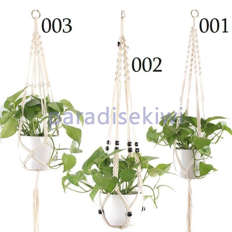プラントハンガー ハンギングプランター インテリア雑貨 マクラメ ロープ 紐 吊り下げ 飾る ビーズ入り 観葉植物用 ハンギングネット 編み込み おし Para 46ybamk パラダイスキウイ 通販 Yahoo ショッピング