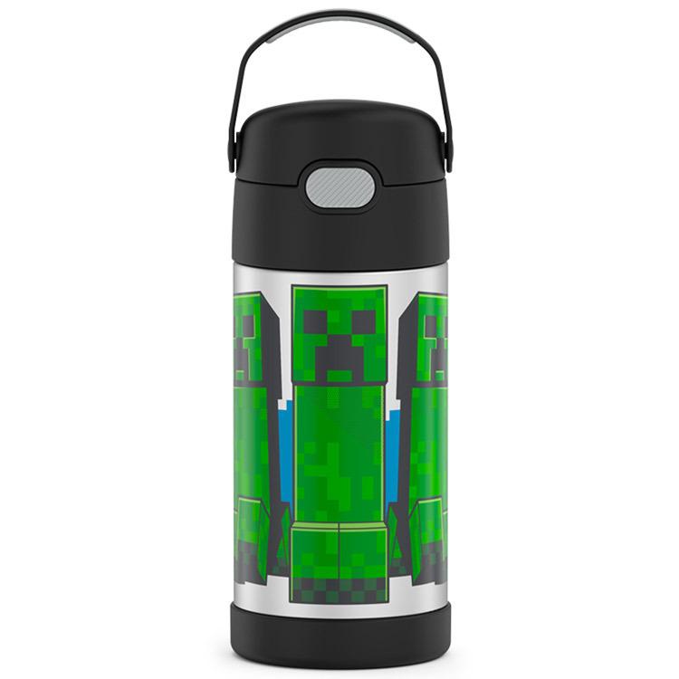 サーモス 送料無料 新品 ステンレス ストロー 水筒 マインクラフト シルバー 子供 350ml プレゼント クリスマス マイクラ Thermos
