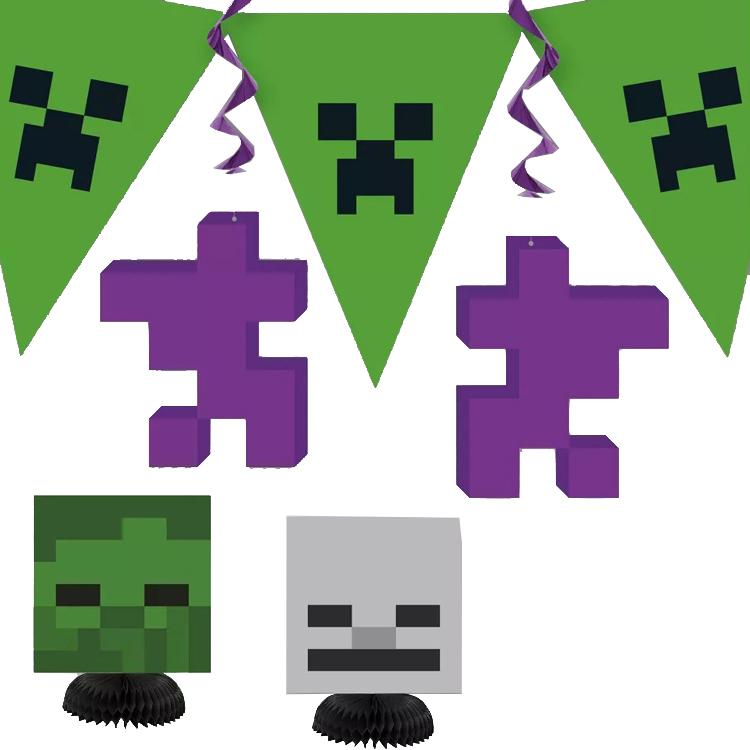 デコキット マインクラフト パーティグッズ 誕生日 室内装飾 キャラクター Surajinformatics Com