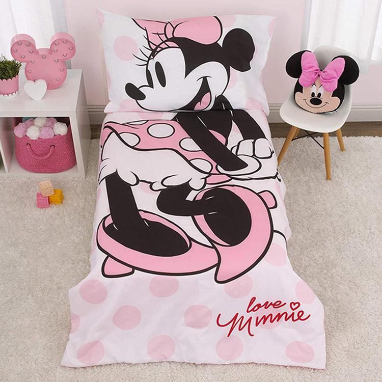 ミッキー ミニーマウス ハート バレンタイン ベッド シーツセット/新品 ミッキー＆フレンズ ディズニー ミニーマウス ボディ子供 寝具 4点