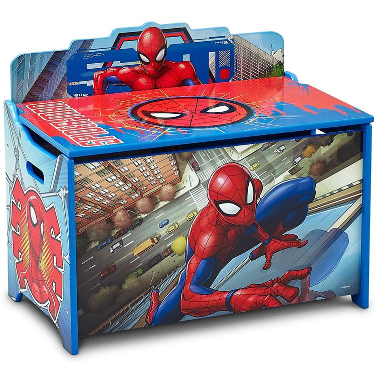 ディズニー マーベル スパイダーマン ふた付き おもちゃ箱 トイ