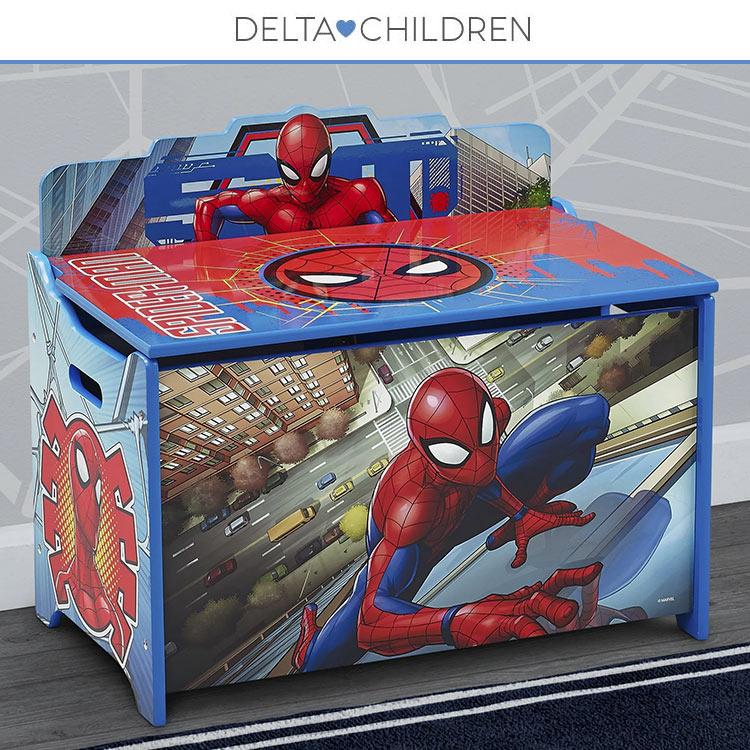 ディズニー マーベル スパイダーマン ふた付き おもちゃ箱 トイ