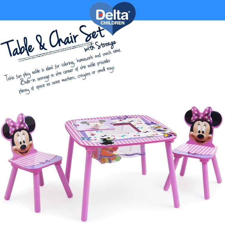Disney（ディズニー） ミニーマウス テーブル＆チェア 収納付き 3点
