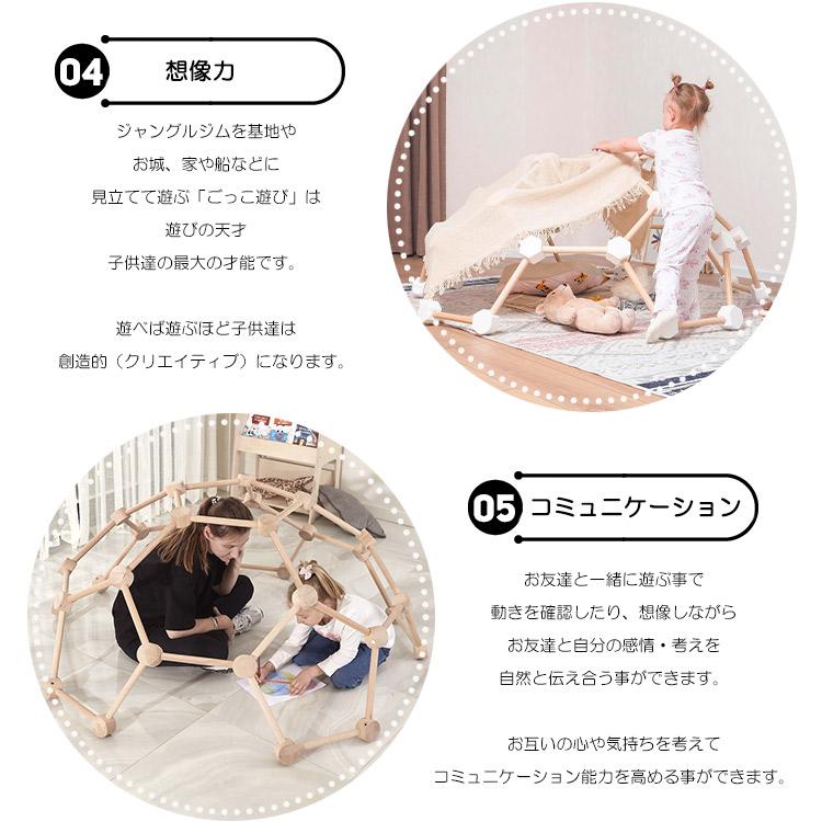 レビュー特典あり/ ジャングルジム クライミング ドーム 木製 プレイ