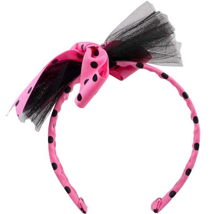 売切価格/カチューシャ ピンク ドット リボン ヘアアクセサリー DBHB | ブランド登録なし