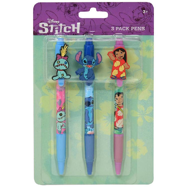 ペン ディズニー スティッチ ボールペン 3本 文具 文房具 黒