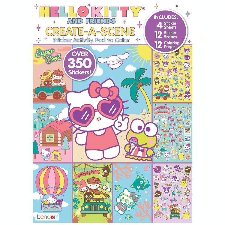 sanrio ハローキティ シールブック 台紙付き ぬりえ ステッカーブック