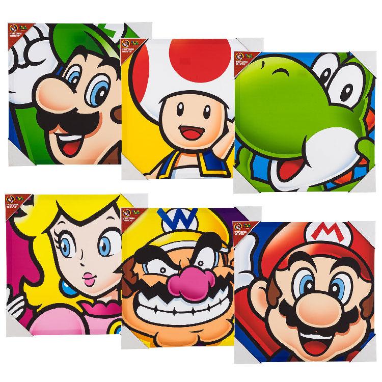 ウォールパネル マリオ M 40×40 cm スーパーマリオ 木製 ファブリック
