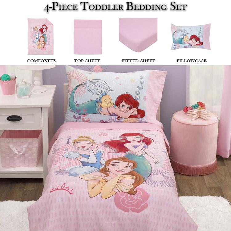 ディズニー プリンセス オールウェイズ 子供 寝具 4点 セット トドラーベッディング 子ども用 ベッドカバー 掛布団 シーツ 枕カバー｜paranino｜02