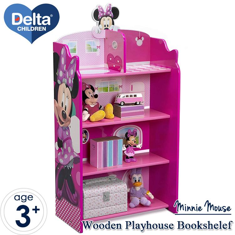 デルタ 子供用 本棚 家具 インテリア ディズニー ミニーマウス ドールハウス ブックスシェルフ 子ども家具 ミニー