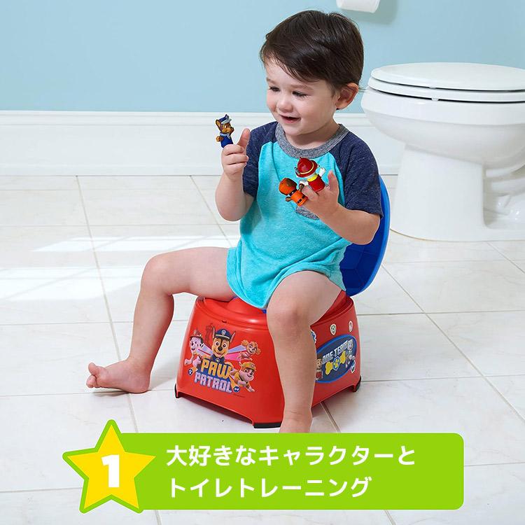 7月中旬入荷予約販売/ おまる 子供 便座 パウ・パトロール 1歳半頃から 補助便座 3-IN-1 トイレトレーニング パウパト 洋式トイレ ステップスツール オマル｜paranino｜02