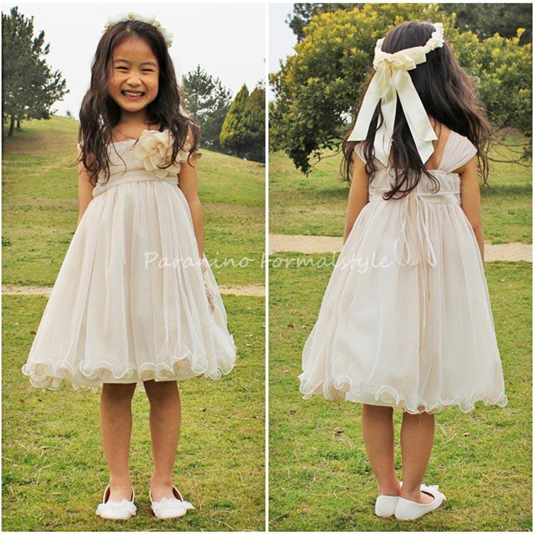 売切価格/ 子供 ドレス フォーマル 女の子 100-160cm シャンパン
