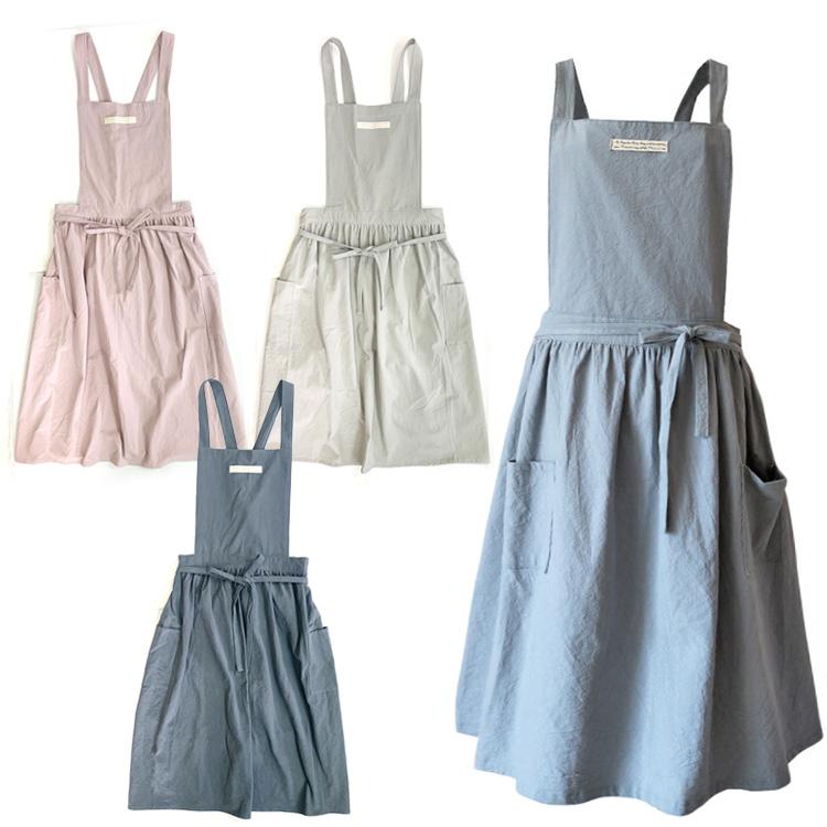 エプロン コットン ワンピース風 大人 女性 フリル ガーデニング エプロン コットン ワンピース風 大人 女性 フリル ガーデニング