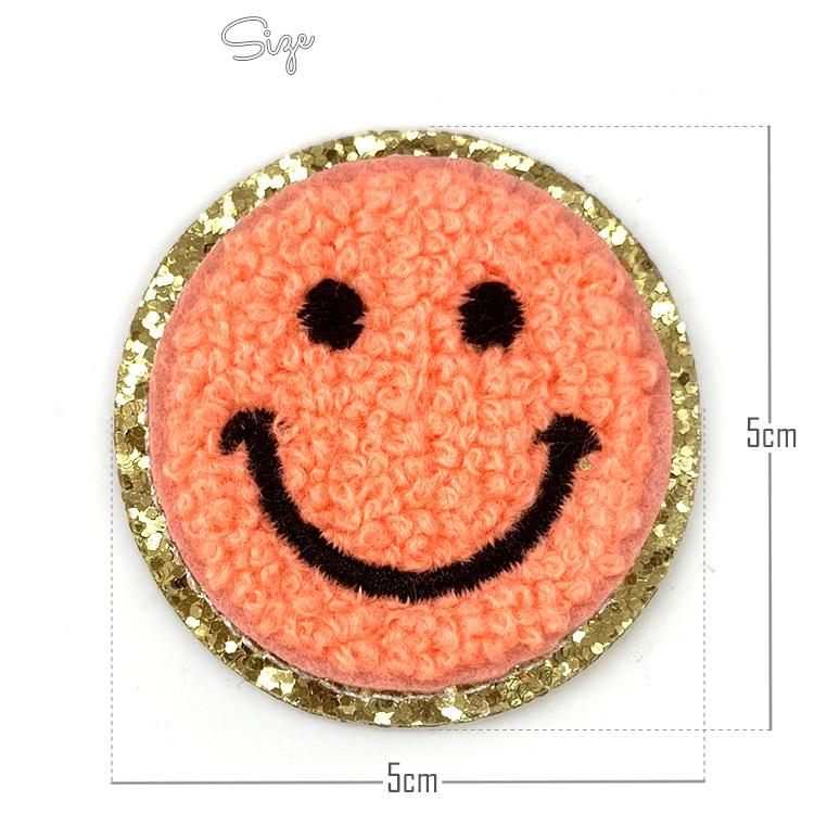ワッペン スマイル キラキラ 刺繍 アイロン キャラクター ニコ ワッペン スマイル キラキラ 刺繍 アイロン キャラクター ニコ