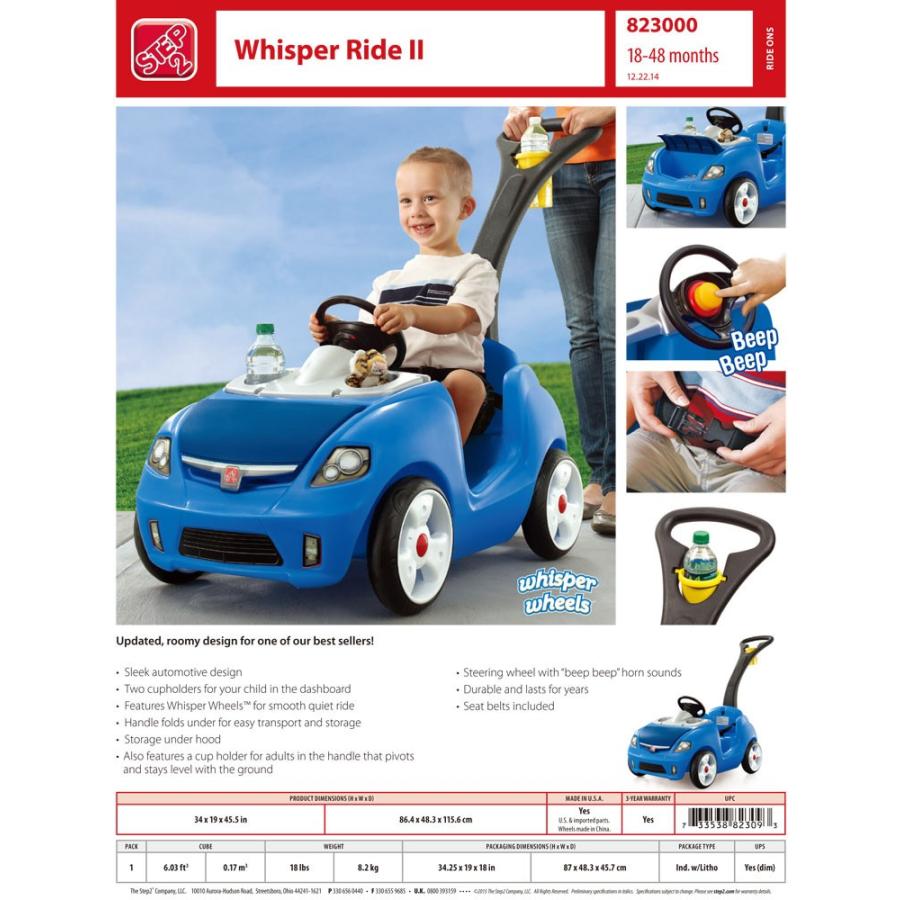Online ONLY(海外取寄)/ 乗用玩具 おもちゃ 乗り物 車 STEP2 ウィスパーライド2 ブルー STEP2 823000 /配送区分A_1