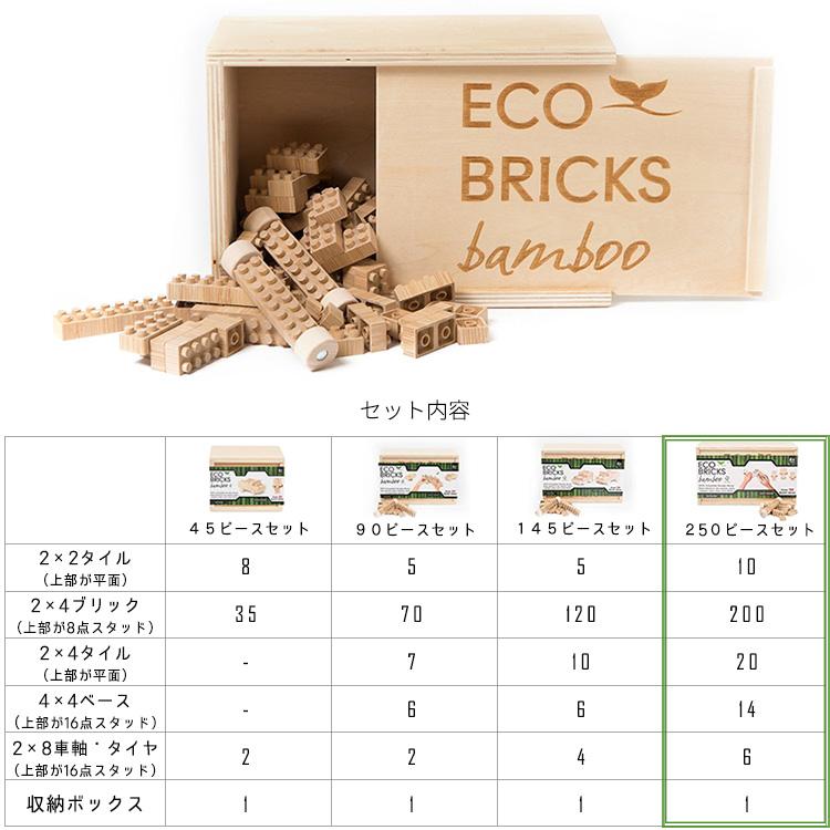 ブロック おもちゃ 竹 エコ ブリック 250ピース 木製 収納箱セット 子供 お祝い ギフト プレゼントに 知育玩具 教材_7